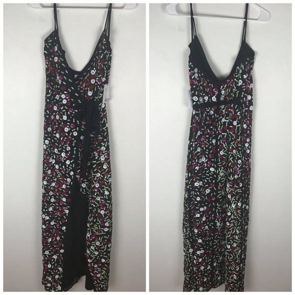 NWT LPA 138 Floral Sequin Wrap Maxi Dress - Picture 5 of 5